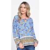 Bluza IE Dama cu Maneca lunga, Multicolor cu Imprimeu Combinat - XL