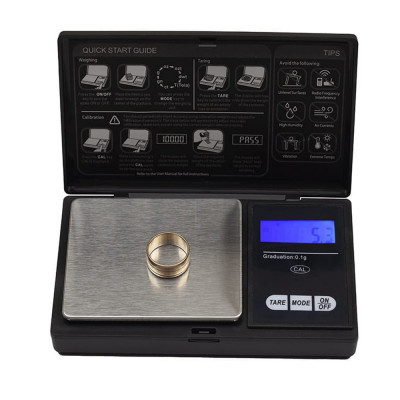 Cantar digital de buzunar IdeallStore&amp;reg;, Special Weight, afisaj LCD, protectie plastic, 13 cm, 200g maxim, negru foto