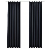 Cumpara ieftin Draperii opace cu carlige, 2 buc., antracit, 140 x 175 cm