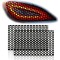 Set 2 folii autoadezive pentru stopuri auto, model honeycomb, negru mat, 2 x 48x30 cm, oracal