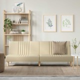 VidaXL Canapea extensibilă, crem, material textil