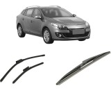 Cumpara ieftin Set 3 stergatoare RENAULT MEGANE III Combi Van (KZ0/1) din 2009-2015, pentru parbriz si luneta fata si spate auto, Bosch Twin-Aerotwin, din cauciuc si