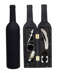 Set Cadou &amp;quot;Accesorii Vin in forma de Sticla, 6in1&amp;quot; culoare Neagra foto