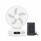 Ventilator cu panou solar Q312, 15W, LED , FM, USB