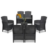 Cumpara ieftin Set mobilier de grădină Lima cu 6 locuri, grafit