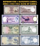 reproducere lot de 4 bancnote pounds seria (1963-1964) Bank of Zambia