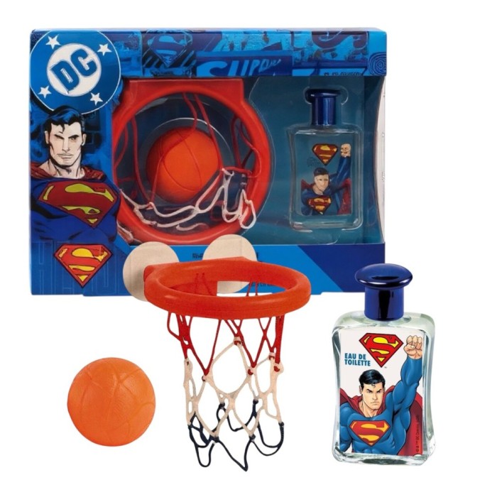 Set cadou băieți Superman, cu apă de toaleta 50 ml &amp; cos de baschet, 2229