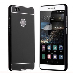 Husa Telefon Bumper Metalic + Spate Huawei P8 Lite Black