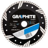 Disc diamantat turbo Graphite 200x25,4 mm pentru beton, piatra si granit