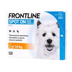 Antiparazitar extern Frontline pentru c&acirc;ini spot on 2-10 KG, 1 pipetă