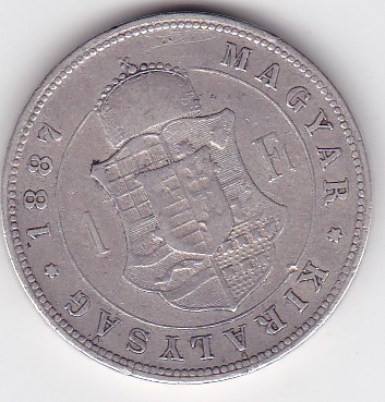 UNGARIA 1 Forint 1887 foto