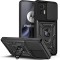 Husa telefon compatibila motorola edge 30 neo, slide &amp; snap premium, magnetic ring holder, negru