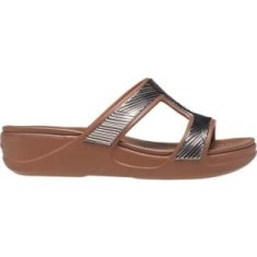 Papuci Crocs Monterey Metallic Slip-On Wedge Bronz - Bronze