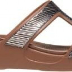 Papuci Crocs Monterey Metallic Slip-On Wedge Bronz - Bronze