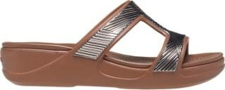 Papuci Crocs Monterey Metallic Slip-On Wedge Bronz - Bronze foto