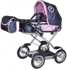 Carucior 2 In 1 Pentru Papusi Salsa Denim Crown foto