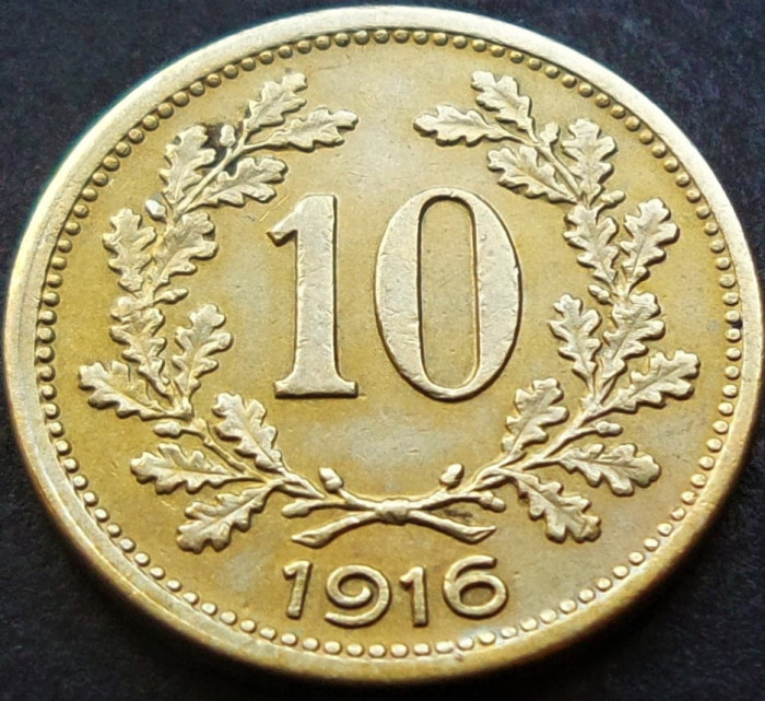 Moneda istorica 10 HELLER- AUSTRIA/ AUSTRO-UNGARIA, anul 1916 *cod 3458 D