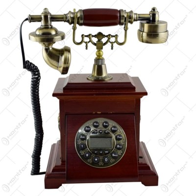 Telefon antic realizat din lemn (Model 1) foto