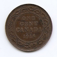 Canada 1 Cent 1916 - George V (with "DEI GRA") Bronz, 25.5 mm KM-21 (2)