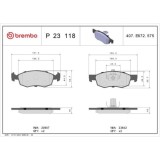 Placute frana Fiat Doblo Box (223) 11.00-, Doblo Mpv (119 223) 03.01-, Fata, BREMBO