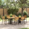 VidaXL Set de masă pentru grădină 7 pcs Negru 190 x 80 x 75 cm 3365450