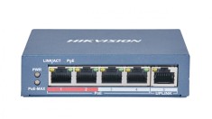 SWITCH PoE HIKVISION, port 10/100 x 4, unmanaged, nerackabil, carcasa metalica, &amp;quot;DS-3E0105P-E(B)&amp;quot; (timbru verde 2 lei) foto