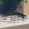 vidaXL Set mobilier de grădină cu perne, 13 piese alb, lemn masiv pin 3096960