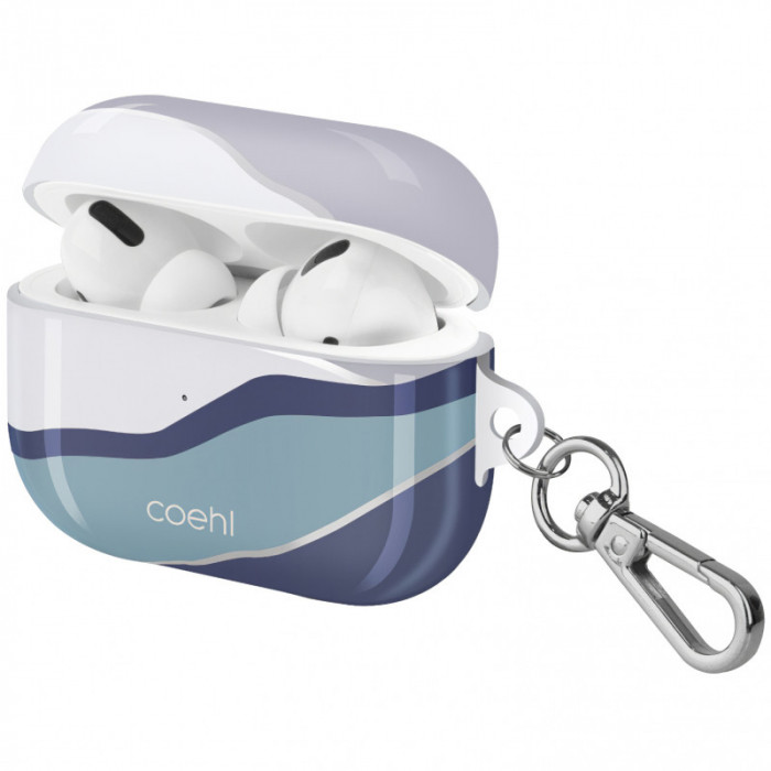 Husa Protectie Casti UNIQ COEHL CIEL pentru Apple AirPods Pro, TWILIGHT BLUE, Albastra