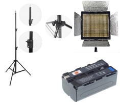 Kit lumina continua Lampa Yongnuo YN600L II+ 2x Acumulatori Dste NP F+ incarcator+ stativ foto