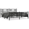 VidaXL Cadru pat metalic cu tăblii de cap/picioare, negru, 183x213 cm