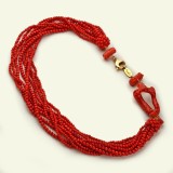 Cumpara ieftin Colier Coral Natural &amp; Bambus Muse, Argint 925 placat aur, 55cm, Handmade Italy