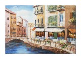 Cumpara ieftin Tablou pictat manual, La Venetia (1) - 100x70cm ulei pe panza in cutit efect 3D
