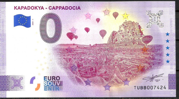 !!! 0 EURO SOUVENIR - TURCIA , KAPADOKYA - CAPPADOCIA - 2021.1 - UNC