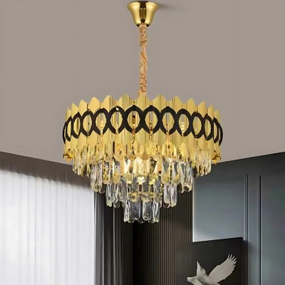 Candelabru Cristal PIERREFONDS Petito 3xE14, Diametru 37cm, Auriu Lucios, Inaltime Reglabila ModernLight Concept foto
