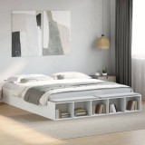 Cadru de pat alb 180x200 cm din lemn prelucrat
