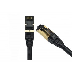Patchcord FFTP RJ45-RJ45 Cat.8, LSZH, 1m, negru - EMTEX &quot;FFTP-8-1-BK-LSZH-EMT&quot; (timbru verde 0.08 lei)