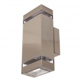 Aplica de exterior Gardenya-2, Inox, IP44, GU10, putere 2 x 35 W, lumina in 2 sensuri, Horoz