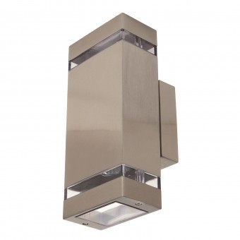 Aplica de exterior Gardenya-2, Inox, IP44, GU10, putere 2 x 35 W, lumina in 2 sensuri foto