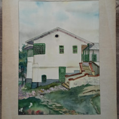 Casa traditionala// acuarela Rodica Raileanu 1980