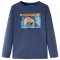 Tricou copii cu m&acirc;neci lungi, albastru &icirc;nchis melanj 140