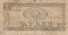 Bancnota 1 leu, R. S. R., 1966 foto