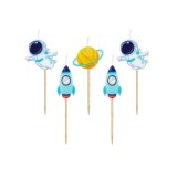Set 5 lumanari pentru tort, model Space, 7cm