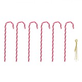 Set Ornamente Brad Crăciun, Bastonașe Roșii Albe, 18cm, 6 Bucăți, Oem