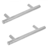 Set M&acirc;nere Mobilier, Model 150mm, Oțel Inoxidabil, Culoare Argintiu, Distanta șuruburi 96mm, 2 Bucăți, Oem