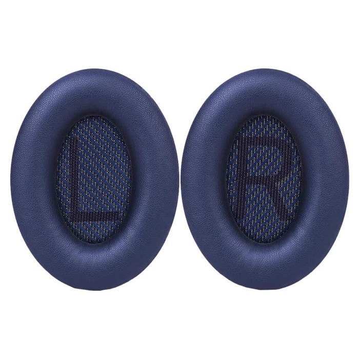 Set 2 bureti Edman pentru casti Bose QuietComfort 35, 35 II, QC35, QC35 II, Spuma cu memorie, Piele ecologica, Albastru