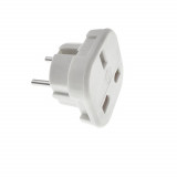 Adaptor stecher priza UK la priza Europa, slim, alb