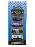 Set 5 Masinute Metalice Die-Cast Politie si SWAT, Scara 1:64