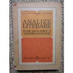 ANALIZE LITERARE PENTRU BACALAUREAT SI ADMITEREA LA FACULTATE de ZAHARIA MACOVEI