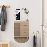 Oglinda perete vidaXL, 35x80 cm, ovala, argintie, sticla, decorativa