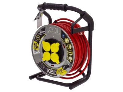Prelungitor alimentare KEL 3x2,5mm2 4 prize 50m 16A roșu foto